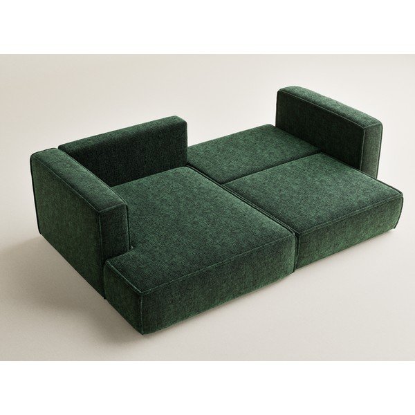 Tumši zaļš salokāms stūra dīvāns no šenila auduma ar uzglabāšanas vietu (ar kreiso stūri/ar zvilni) Velto – Maison de Rêve-image-3