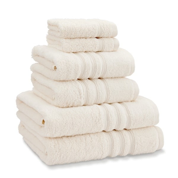 Krēmkrāsas frotē kokvilnas dvieļi komplektā (6 gab.) Zero Twist – Catherine Lansfield