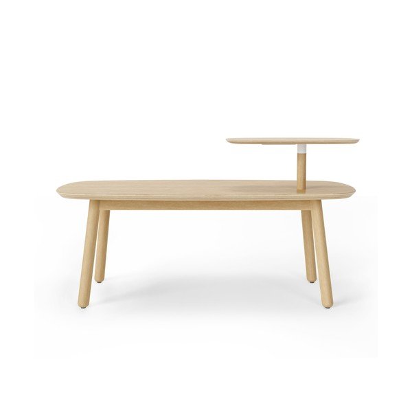 Dabīga toņa dižskābarža masīvkoka žurnālgaldiņš 56x120 cm Swivo – Umbra-image-4