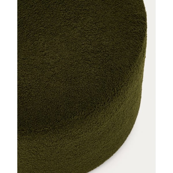 Zaļš pufs no buklē auduma Kaeli – Kave Home-image-1