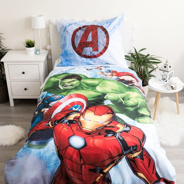 Bērnu kokvilnas gultasveļa Jerry Fabrics Avengers Heroes, 140 x 200 cm-image-1