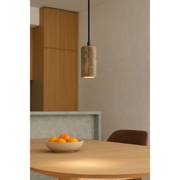 Pelēka piekaramā lampa ar akmens abažūru ø 6,5 cm Selma – Opviq lights-image-4