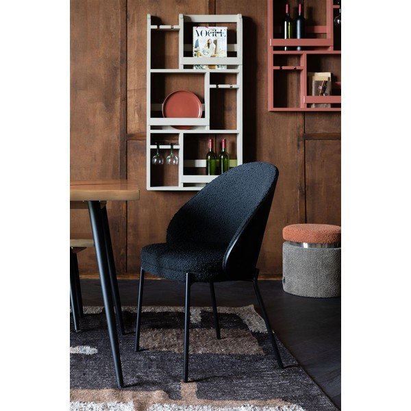 Sarkans sienas gumijkoka masīvkoka vīna plaukts 12 pudelēm 80x120x10 cm Myron – Dutchbone-image-1