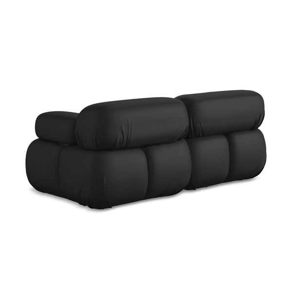 Melns modulārais dīvāns no ādas imitācijas 190 cm Lokua – Makamii-image-4