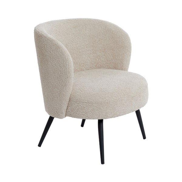 Krēmkrāsas atpūtas krēsls no buklē auduma Dieyda – Light & Living