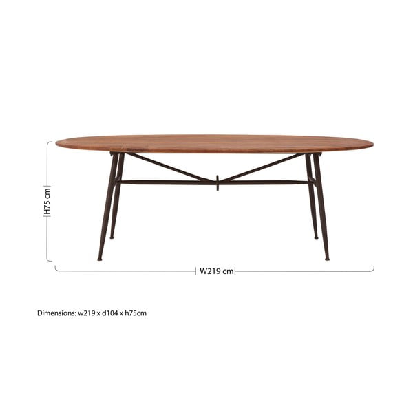 Valrieksta masīvkoka ēdamgalds 104x219 cm New Foundry – Premier Housewares-image-4