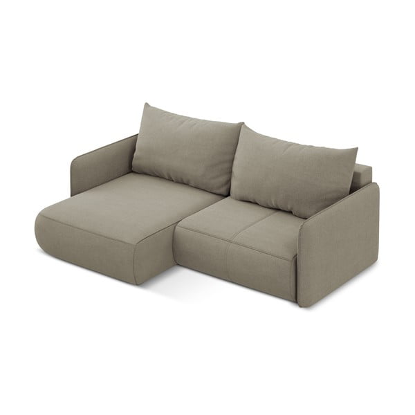 Bēšs salokāms/ar uzglabāšanas vietu stūra dīvāns (ar kreiso stūri) Nanea – Makamii-image-4