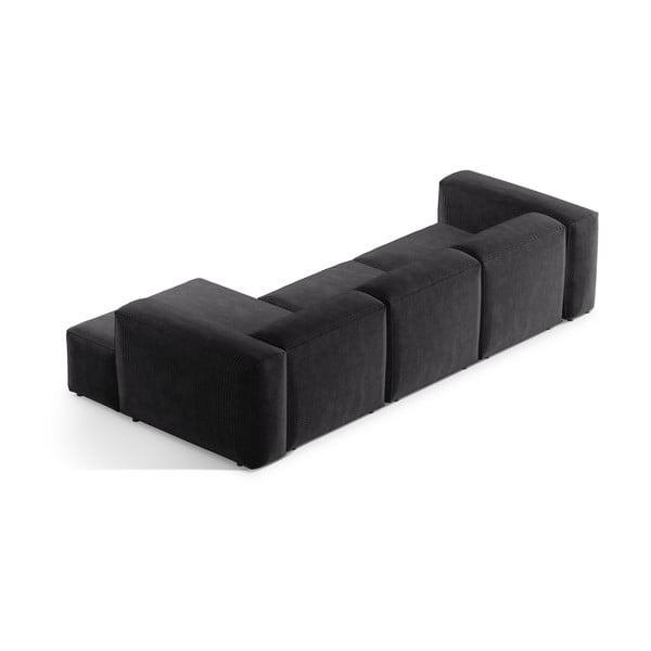 Tumši pelēks velveta stūra dīvāns (ar labo stūri/ar zvilni) Bergamo – Cosmopolitan Design-image-4