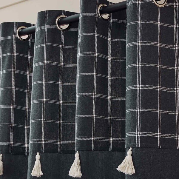 Antracīta pelēks aizkars no kokvilnas maisījuma 140x240 cm Everest – douceur d'intérieur-image-2