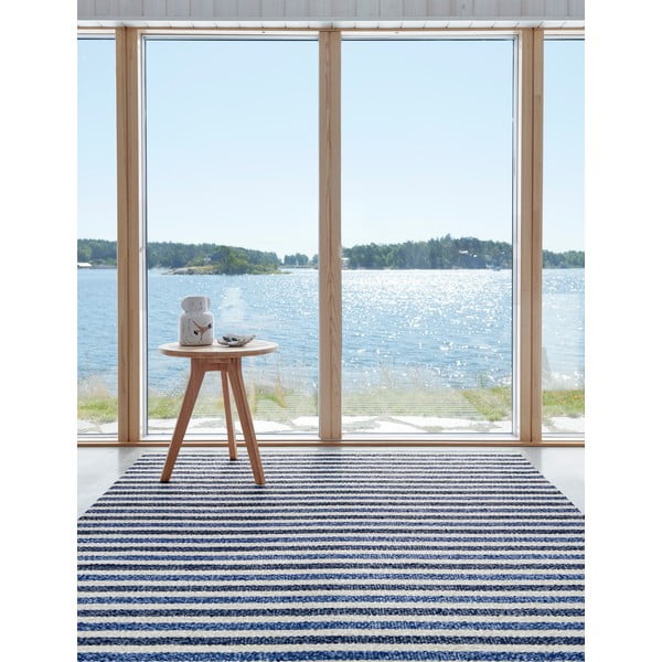 Zils/krēmkrāsas iekštelpu un āra celiņa paklājs 70x240 cm Teo Denim – Pappelina-image-1