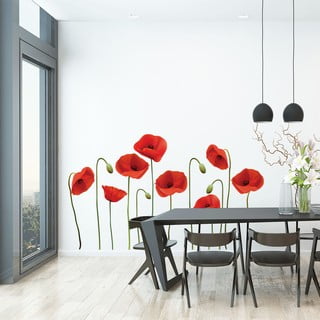 Sienas uzlīmju komplekts Ambiance Vermeil Poppies, 60 x 70 cm