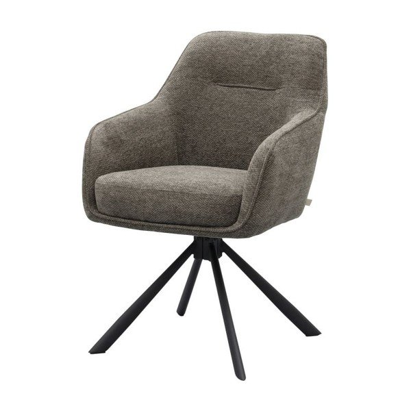 Tumši pelēks polsterēts ēdamistabas krēsls ar roku balstiem Avola – Unique Furniture-image-2