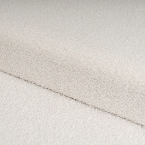 Balts pufs no buklē auduma Ecru – Casa Selección-image-1