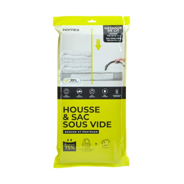 Vakuuma plastmasas uzglabāšanas kaste zem gultas 105x45x15 cm – Homéa-image-1