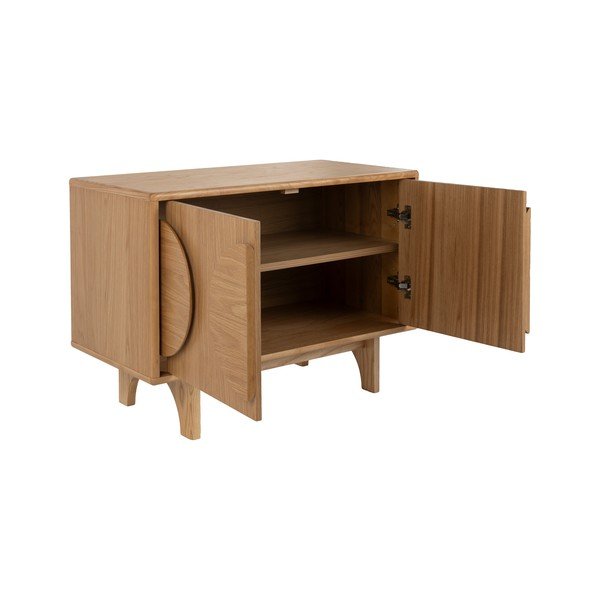 Dabīga toņa zema kumode ar ozolkoka imitāciju 82x58 cm Groove – Zuiver-image-2