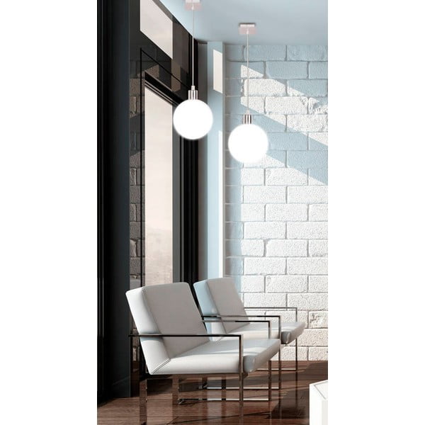 Piekaramā lampa sudraba krāsā ar stikla abažūru ø 15 cm Oden – Candellux Lighting-image-3