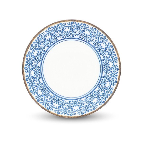 Balts/zils deserta porcelāna šķīvis ø 21 cm Azul – BonBistro