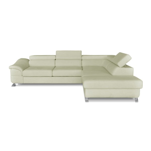 Krēmkrāsas stūra dīvāns-guļamā gulta Windsor & Co. Dīvāni Gamma, labais stūris