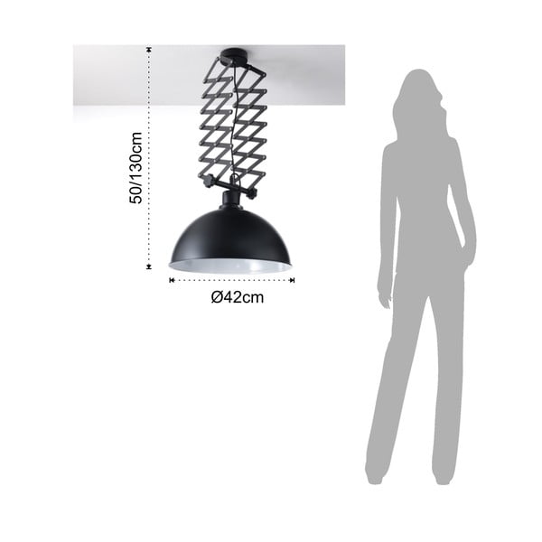 Melns piekaramais gaismeklis ar pantogrāfa sistēmu Tomasucci Extension Evo-image-4