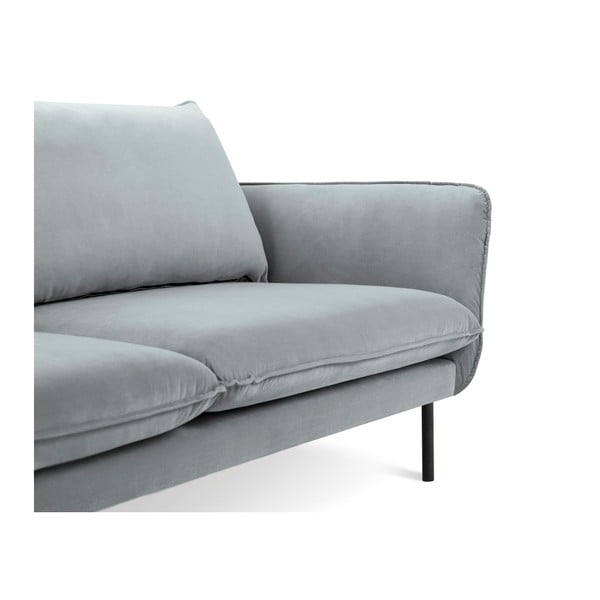 Gaiši pelēks samta stūra dīvāns Cosmopolitan Design Vienna, labais stūris-image-4