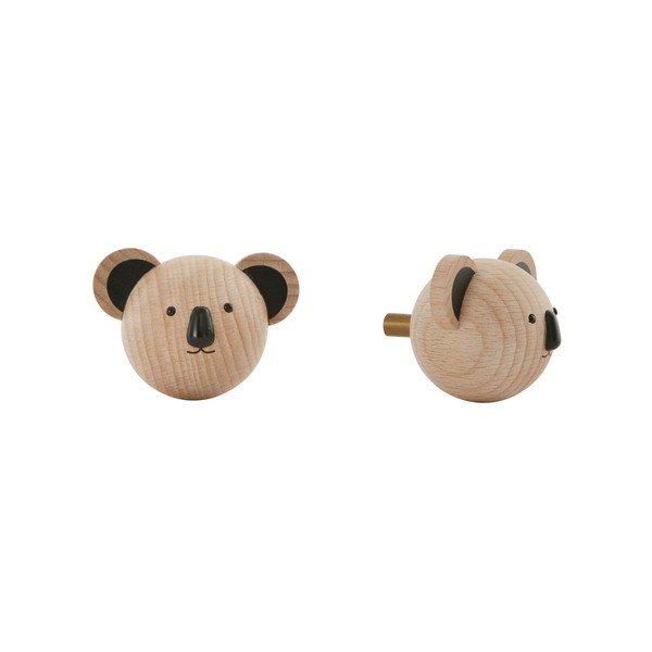 Dabīga toņa dižskābarža masīvkoka sienas āķis Koala – OYOY Mini