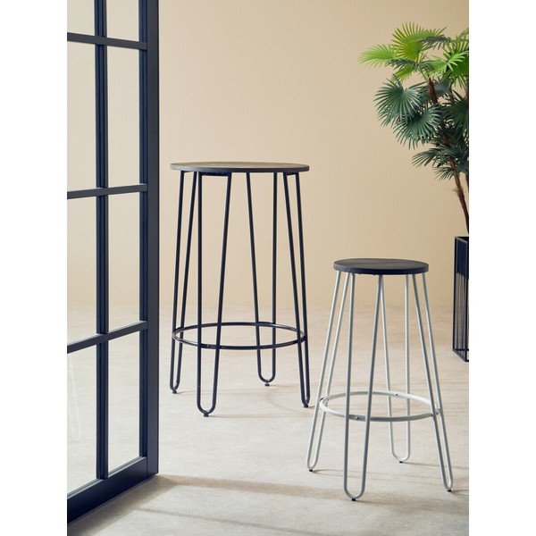 Balta/dabīga toņa gobas masīvkoka bāra taburete (sēdekļa augstums 75 cm) District – Premier Housewares-image-3
