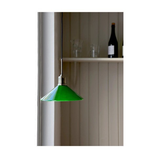 Zaļa/misiņa krāsas piekaramā lampa ar stikla abažūru ø 25 cm Vela – Markslöjd-image-1