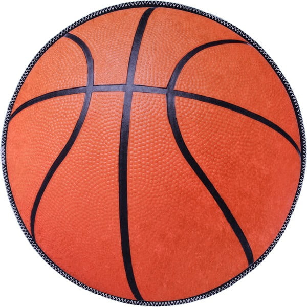 Oranžs mazgājams bērnu paklājs ø120 cm Basketball – Vitaus