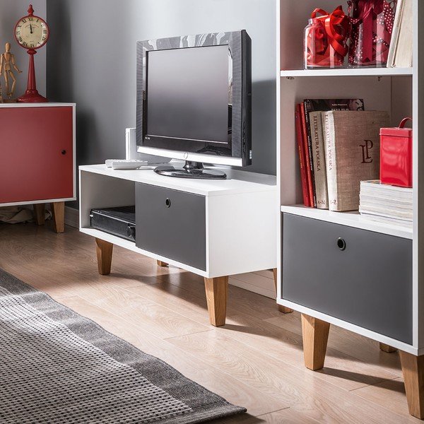 Balts un pelēks TV galdiņš Vox Concept-image-1