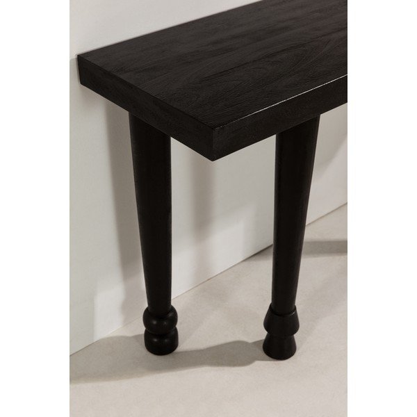 Melns mango masīvkoka konsoles galds 40x130 cm Inaya – MOME-image-4