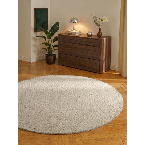 Bēšs vilnas apaļš paklājs ø 160 cm Eloise – Hanse Home-image-1