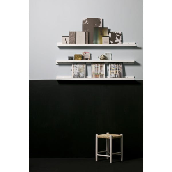 Balts sienas plaukts bildēm 120 cm Studio – WOOOD-image-1