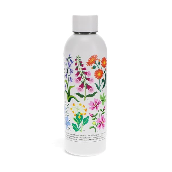 Balta nerūsējošā tērauda pudele 500 ml Wild Flowers – Rex London