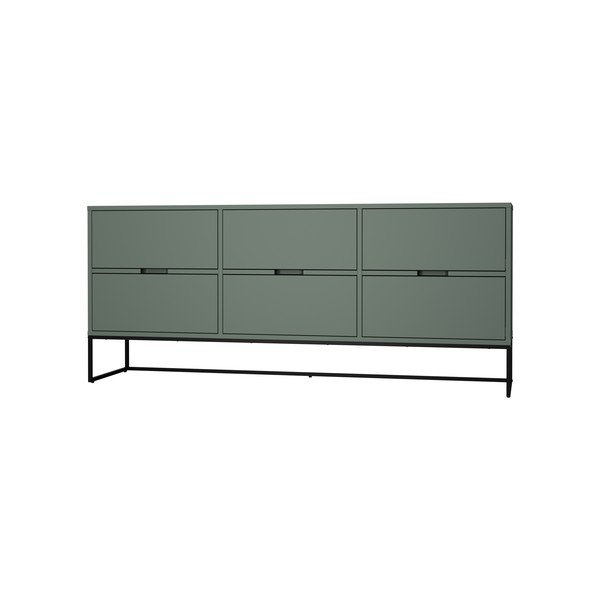 Pelēki zaļa zema kumode 176x76 cm Lipp – Tenzo-image-4