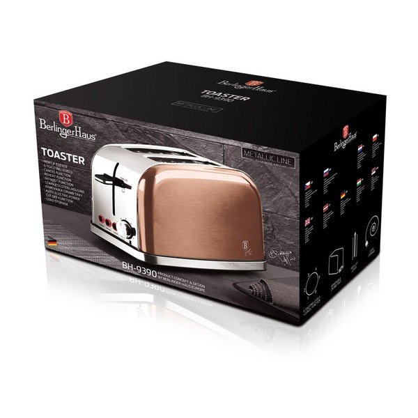 Smilškrāsas tosteris Rosegold Metallic Line – BerlingerHaus-image-3