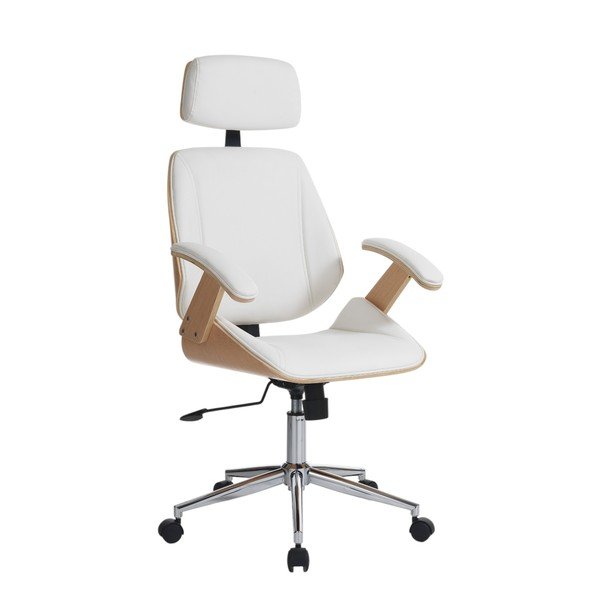 Balts mākslīgās ādas biroja krēsls Visby – Tomasucci