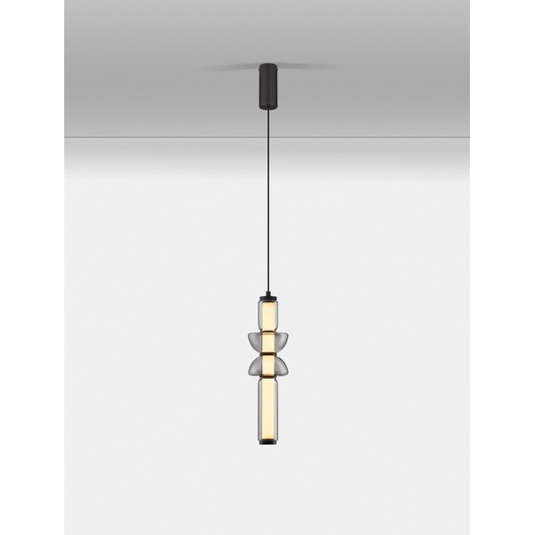 Pelēka stikla LED piekaramā lampa ar regulējamu spilgtumu ø 12 cm Ulon – Nova Luce-image-3