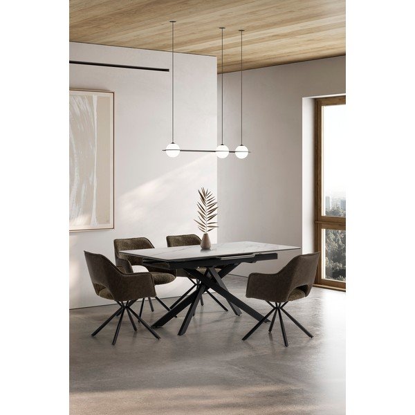 Zaļi polsterēti ēdamistabas krēsli ar roku balstiem (2 gab.) Mariel – Marckeric-image-2