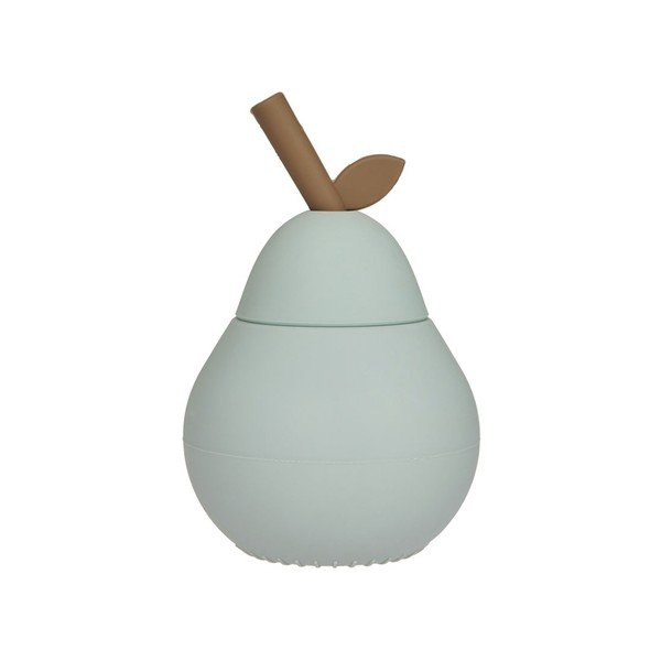 Piparmētru zaļa silikona bērnu krūze Pear – OYOY Mini