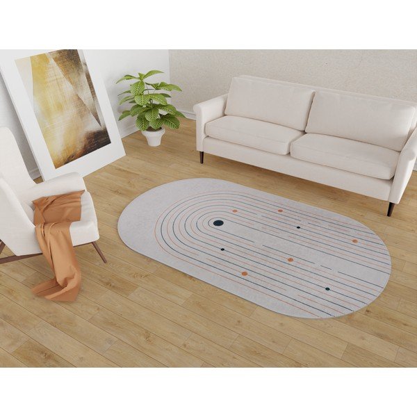 Krēmkrāsas mazgājams paklājs 80x120 cm Oval – Vitaus-image-1