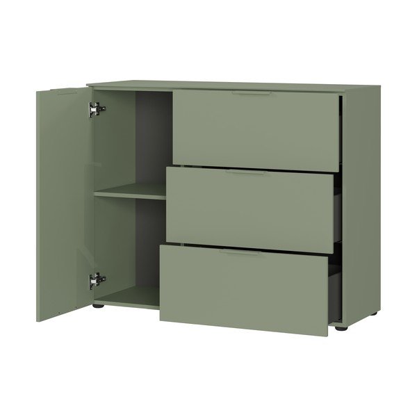 Zaļš matēts skapītis 109x98x40 cm Savoca – Germania-image-4