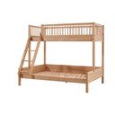 Dabīga toņa ozola masīvkoka divstāvu bērnu gulta ar redelēm 140x200/90x200 cm Forrest – Vipack