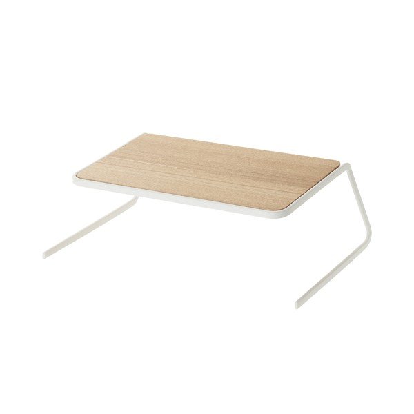 Balts/dabīga toņa koka papildu virtuves plaukts 19,5x19,5 cm Tosca – YAMAZAKI