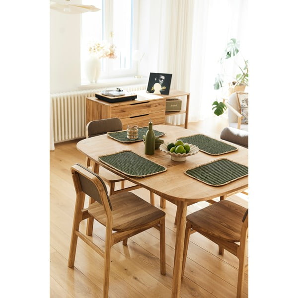 Dabīga toņa ozola masīvkoka izvelkams ēdamgalds 100x200 cm Twig – The Beds-image-1