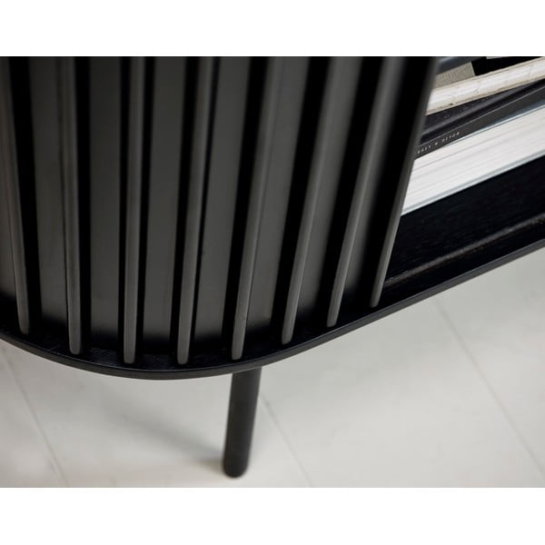 Melns skapītis ar ozolkoka imitāciju 125x110 cm Siena – Unique Furniture-image-1