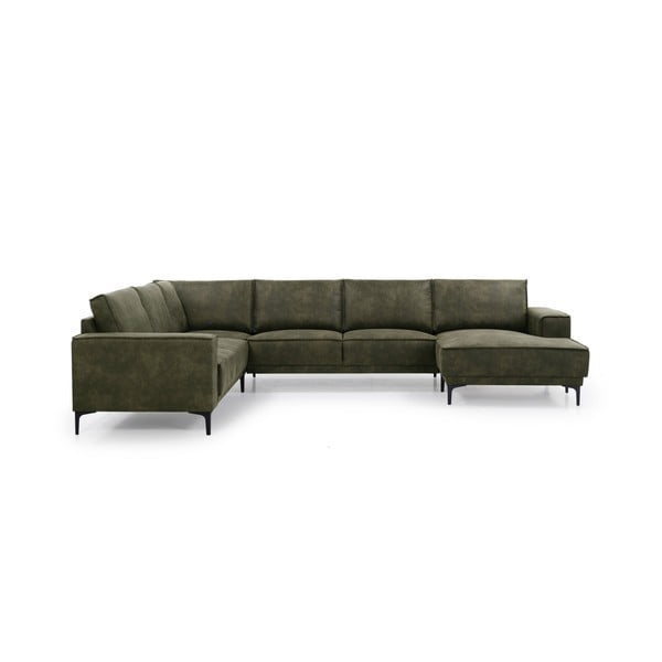 Zaļš stūra dīvāns no ādas imitācijas (ar labo stūri) Copenhagen – Scandic