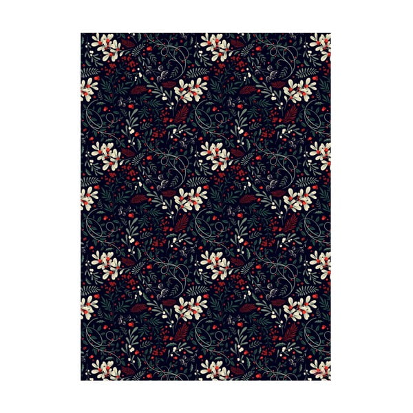 5 melnas dāvanu papīra loksnes eleanor stuart Winter Floral, 50 x 70 cm-image-1