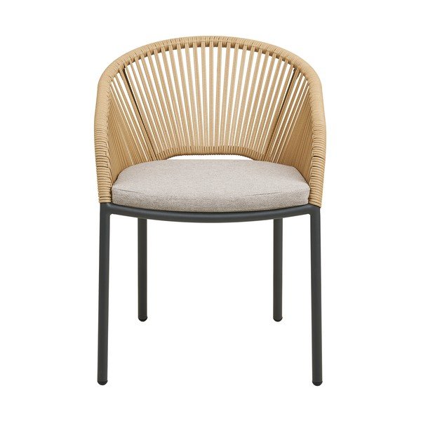 Bēšs metāla/polsterēts dārza krēsls Novella – House Nordic-image-2