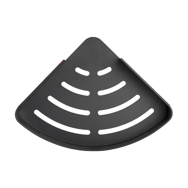 Matēti melns stūra metāla pašlīmējošs vannas istabas plaukts Bivio – Wenko-image-3