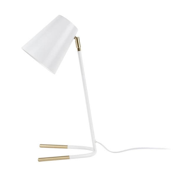 Balta galda lampa ar zelta detaļām Leitmotiv Noble